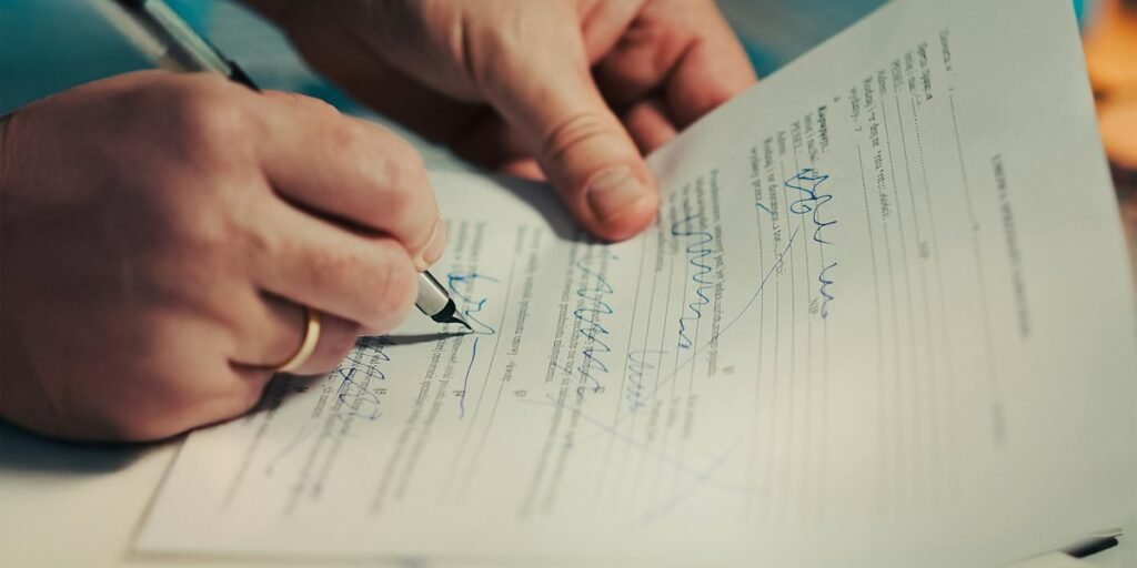 Persona firmando un contrato de trabajo, imagen para explicar el contrato fijo discontinuo